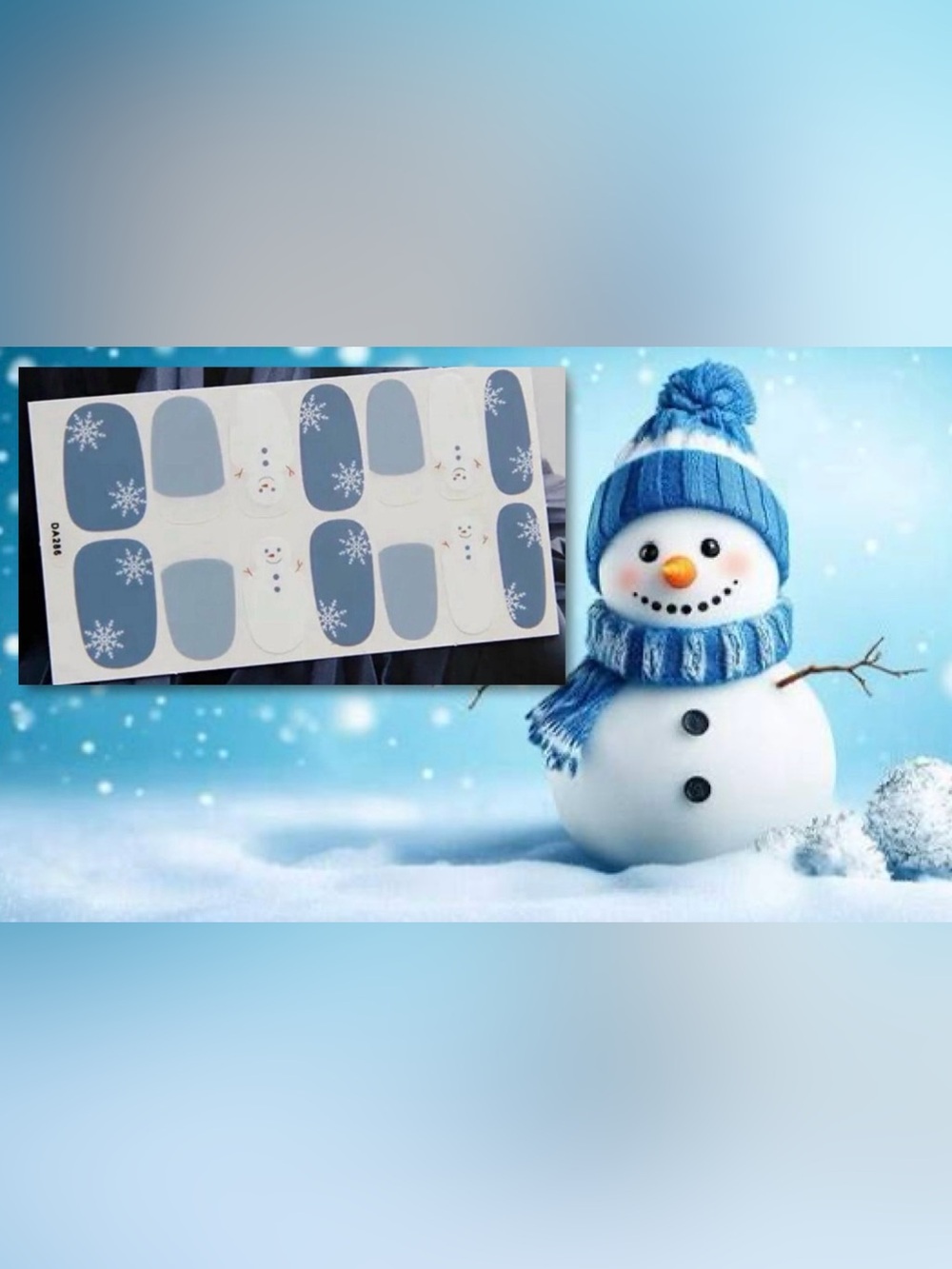 $2 Blue Snowman Nail Wraps $2 WITH ANY $10 ORDER OR MORE